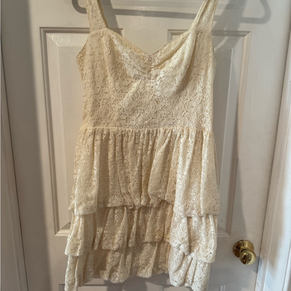 Guess Cream Lace Mini Dress